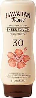 Hawaiian Tropic Sheer Touch Lotion Sunscreen, Moisturizing Broad-Spectrum Protection, SPF 30, Sun, Mango, 8 Oz