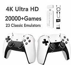 Retro Game Console 128GB – 20000+ Built-in Classic Games, Plug & Play 4K HDMI TV Gaming System with 2 Wireless Contro...