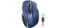 TECKNET Wireless Mouse (BT5.0/3.0 & 2.4G) Rechargeable 4800 DPI Silent USB A & Bluetooth Mouse 6 Buttons, Wide Compat...