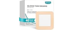 Dimora Silicone Foam Dressing with Border 40 Pack, Adhesive 4"x4" Wound Dressing Large Bandage for Wound Care