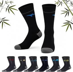 MAKABO Mens Bamboo Viscose Dress Socks Business Casual Breathable Classic Crew Sock