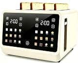 Smart Toaster 4 Slice with Dual Touchscreen & Independent Controls, 1800W Stainless Steel, Wide Slots for 6 Bread Typ...