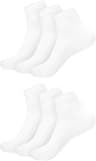 Hanes Womens Ultimate 6-pack Comfort Toe Seamed Ankle Socks, White, 8-12 US