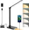 LED Desk Lamp with USB Ports,Touch Desk Lamps for Home Office with 5 Color Modes,3 Brightness Desk Light with Small N...