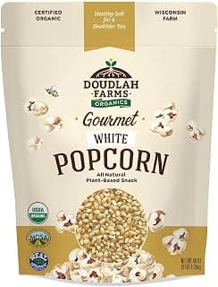 Organic White Popcorn Kernels Unpopped 3 lb - Healthy, Non-GMO, Unsalted, Pesticide-Free, Chemical-Free, Glyphosate-F...