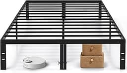 Queen Size Bed Frame, 14 Inch Metal Platform Bed Frames with Heavy Duty Steel Slat Support, No Box Spring Needed, Eas...
