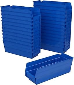 Akro-Mils 30120 Plastic Shelf Bins, Heavy Duty Storage Bins for Garage, Closet, and Drawer Organization, 12" x 4" x 4...