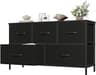 OLIXIS 5 Drawer Black Dresser for Bedroom, Closet Chest Organizer Furniture | TV Stand for Living Room Hallway, Wide ...