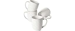 LE TAUCI Coffee Mugs 12 oz, Ceramic Mug Set Set of 4, Embossment Cups for Espresso, Latte, Tea, Cocoa, Cappuccino & M...