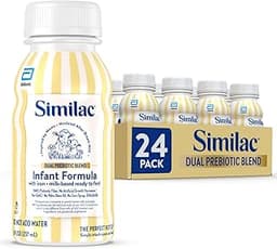Similac Dual Prebiotic Blend, Baby Formula With Iron, Ready to Feed, 0-12 Months, 8-fl-oz Bottle, Pack of 24