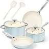 MICHELANGELO Pots and Pans Set Non Stick, 8-Piece Ti-infused Ceramic Cookware Set with Silicone Utensils - Induction ...