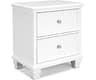 Signature Design by Ashley Fortman White Nightstand, 2 Drawer Storage, Hardwood Solids and MDF Construction, Traditio...