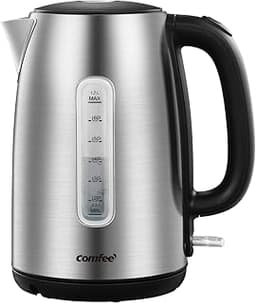 COMFEE' Stainless Steel Electric Kettle, 1.7 Liter Tea Kettle Electric & Hot Water Kettle, 1500W Fast Boil with LED L...