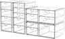 caktraie 4-Pack Acrylic 16-Drawer Storage & Makeup Organizer for Desk | Smooth-glide drawers, clear acrylic, stackabl...