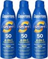 Coppertone Sport Sunscreen Spray SPF 50, Sweat, Heat and Water Resistant Sunblock, Lightweight, Oxybenzone Free, Spra...