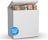 2.7 Cu.Ft Chest Freezer, Small Compact Deep Freezer with Adjustable 7 Thermostat,2 Removable Baskets, Energy Saving, ...