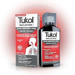 TUKOL Max Action Severe Congestion & Cough Medicine for Adults – Expectorant Cough Syrup, DM Cough Syrup, Dry Cough C...