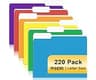 File Folder, PANDRI 220 Pack Colored File Folder, 1/3 Cut Tabs, Letter Size, Assorted 6 Colors Filing Folder for Offi...