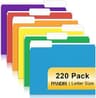 File Folder, PANDRI 220 Pack Colored File Folder, 1/3 Cut Tabs, Letter Size, Assorted 6 Colors Filing Folder for Offi...