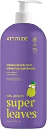 ATTITUDE Kids Shampoo & Body Wash 2-in-1, Vanilla & Pear, 32 Fl Oz