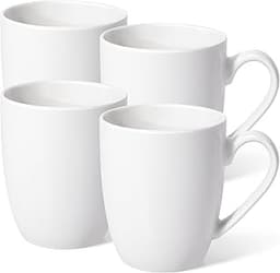 Urbanstrive 16 oz Large Coffee Mugs Set of 4 Ceramic Coffee Mug White Coffee Cups Tea Cups Idea Gift for Women Men Ho...
