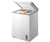 Midea MERC05C4BAWW Chest Freezer, 5.1 Cubic Feet Freezer With Removable Basket, Interior LED Light, Adjustable Temper...