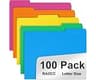 File Folder, RAZCC 100 Pack 1/3 Cut Tab Colored File Folders, File Folder Letter Size for Office Classroom Use, Assor...
