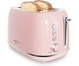 2 Slice Toaster Retro Stainless Steel with Bagel, Cancel, Defrost Function and 6 Bread Shade Settings Bread Toaster, ...