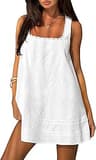 FOMELY Womens Square Neck Cotton Sundress Casual Summer Mini Dress 2026