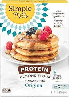 Simple Mills Almond Flour Protein Pancake Mix, Original, 1pk, 10.4oz | Makes 20 4-Inch High Protein Pancakes, Just Ad...