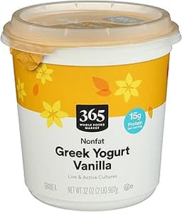 365 By Whole Foods Market, Greek Yogurt, Nonfat Vanilla, 32 Ounce