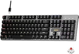 Newmen GM325Pro Mechanical Keyboard,104 Keys Rainbow LED Backlit Wired Gaming Keyboards,Hot-Swap Metal Panel ABS Blac...