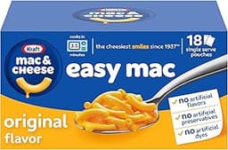 Kraft Easy Mac and Cheese, 18 Packets, for Easy Dinner or Dinner Sides, Original Flavor, No Artificial Flavors, Prese...