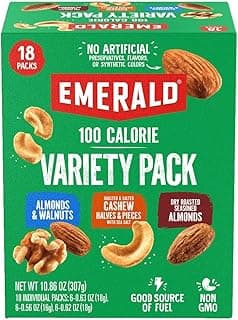 Emerald Nuts Mixed Nuts Variety Pack 18ct (1-Pack) , 100-Calorie Individual Packs , Features Dry Roasted Almonds, Nat...