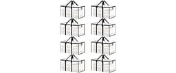 8 Pack Extra Large Heavy Duty Moving Bags, Clear Storage Bins with Lids, Reinforced Handles & Heavy-Duty Zippers Movi...