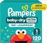 Pampers Diapers - Baby Dry - Size 1, 120 Count, Absorbent Disposable Infant Diaper (Packaging May Vary)