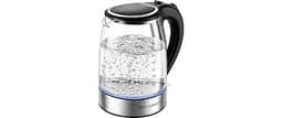 MEGAWISE 1.8 L Glass Electric Kettle, 1000W, Auto Shut-Off, Black | 360° swivel base for easy handling, boil-dry prot...