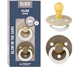 BIBS Pacifiers Colour Collection | Natural Rubber Baby Pacifier | Set of 2 BPA-Free Soothers | Made in Denmark | 0+ M...