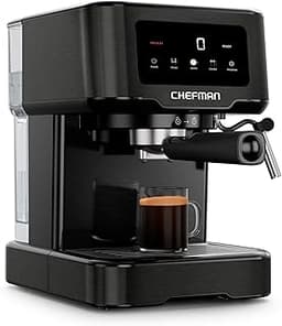 Chefman CraftBrew Espresso Machine, 15-Bar Pump Digital Espresso Maker w/Steam Wand for Latte & Cappuccino, Compact E...