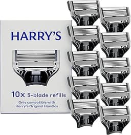 Harry's Original Razor Blades for Men - 10 Count - Premium Razor Blade Refill Cartridges - German Engineered