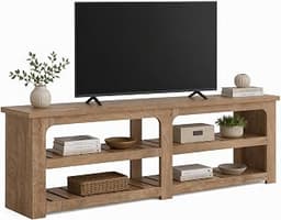 Tribesigns 70.9" TV Stand for 55/65/70/75-Inch TV, 2-Tier Media Console | Farmhouse TV Table with Storage Shelves, En...