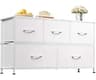 WLIVE Dresser for Bedroom, Wide Dresser with 5 Fabric Drawers, White | Chest of Drawers with Sturdy Steel Frame and S...