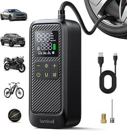 Lamicall Tire Inflator Portable Air Compressor - [5X Faster Inflation] Air Pump with Digital Pressure Gauge & LED Lig...