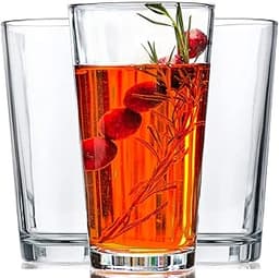 Drinking Glasses - Set of 10-16oz. Margarita Glass Cups - Dishwasher Safe Cocktail Clear Heavy Base Tall Beer Glasses...