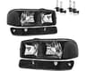 ROADEAL Headlights for 1999-2007 GMC Sierra 1500 2500 3500 | Halogen Headlamp Replacement W/Bulbs for 2000-2006 GMC Y...