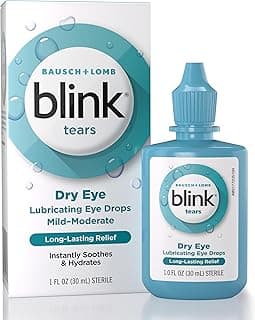 BLINK Tears Lubricating Eye Drops, Moisturizing & Soothing for Mild to Moderate Dry Eyes, with Hyaluronate, Reduces D...