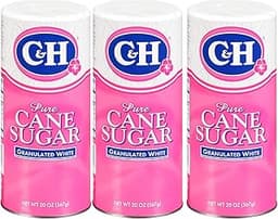 C&H® Granulated Sugar, 20 oz Canister Premium Pure Cane Sugar (Pack of 3)