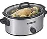 Hamilton Beach 6-Quart Slow Cooker with 3 Cooking Settings, Dishwasher-Safe Stoneware Crock & Glass Lid, Silver (33665G)