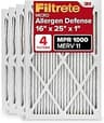 Filtrete 16x25x1 Air Filter MERV 11, MPR 1000 Micro Allergen Defense 4-Pack, AC Furnace HVAC Filters for Home, 3-Mont...