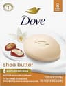 Dove Beauty Bar Soap Shea Butter, 8 Bars for Nourished, Radiant Skin, Enriches Skin 3.75 oz